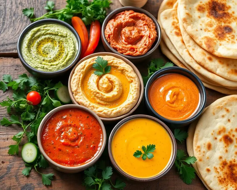 Dips und Saucen für Fladenbrot