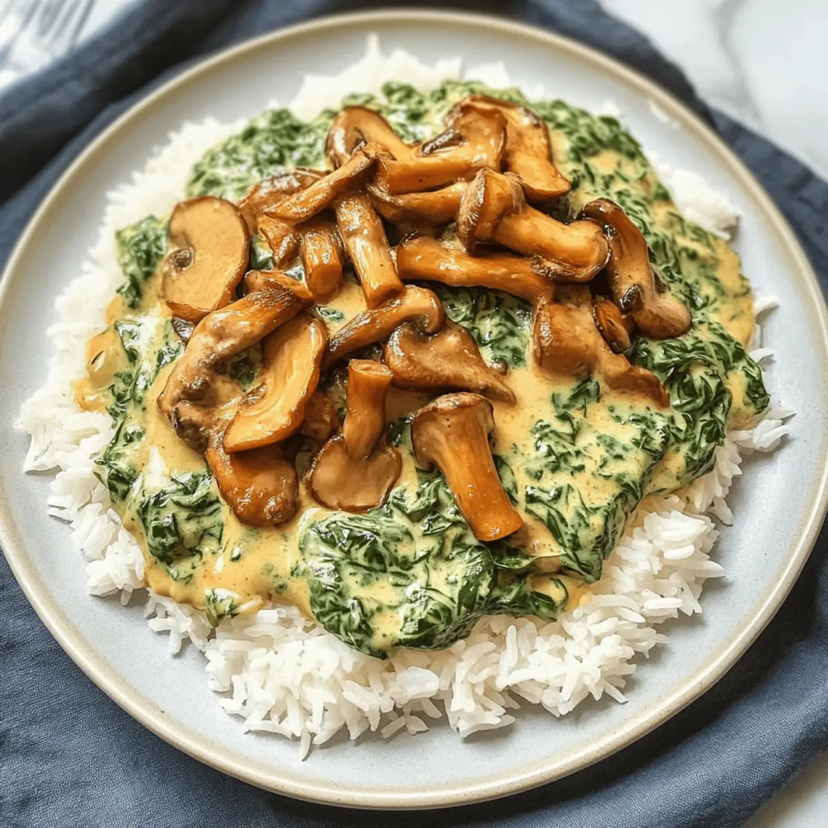 Pfifferlinge mit Spinat-Rahm-Soße