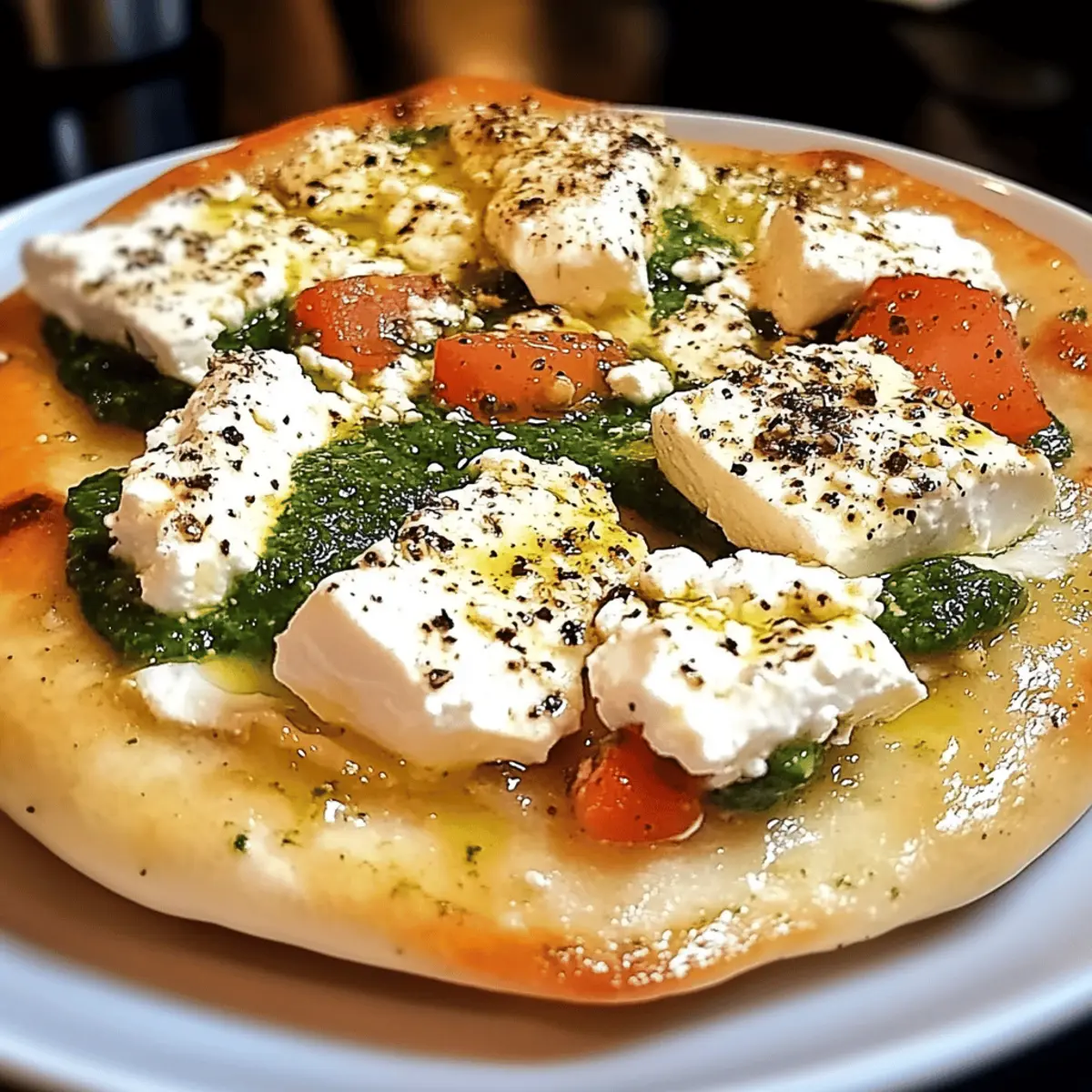 Heißer Schafskäse im Fladenbrot