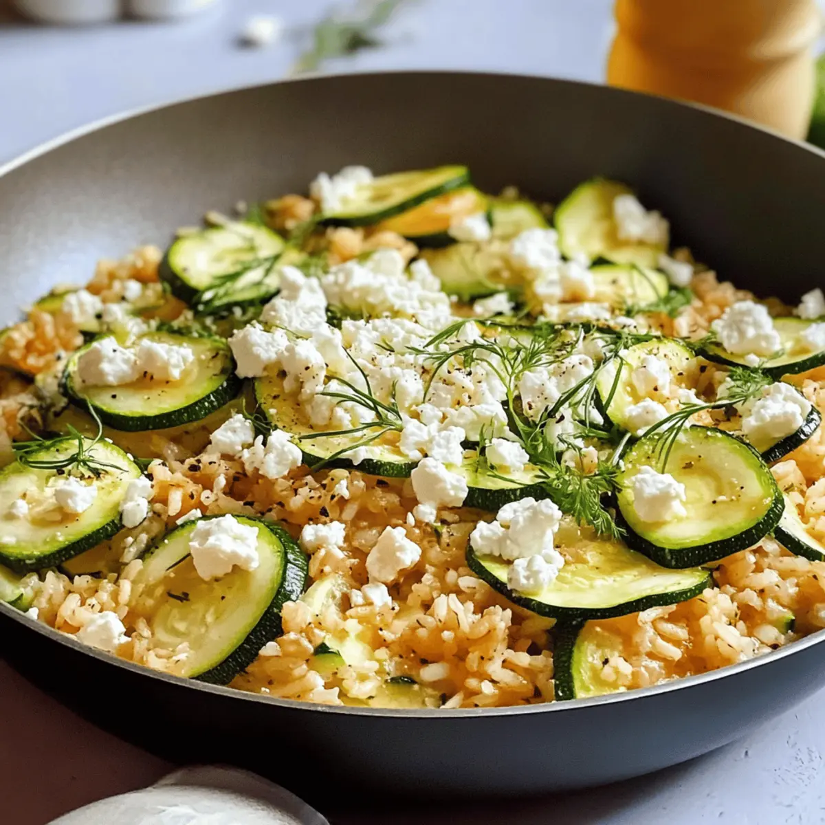 Zucchini-Reis-Pfanne mit Feta