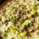 Cremige Käse-Lauch-Suppe Hackfleisch