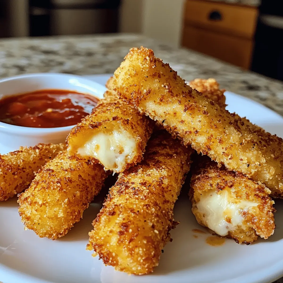Luftfritteuse Mozzarella Stäbchen