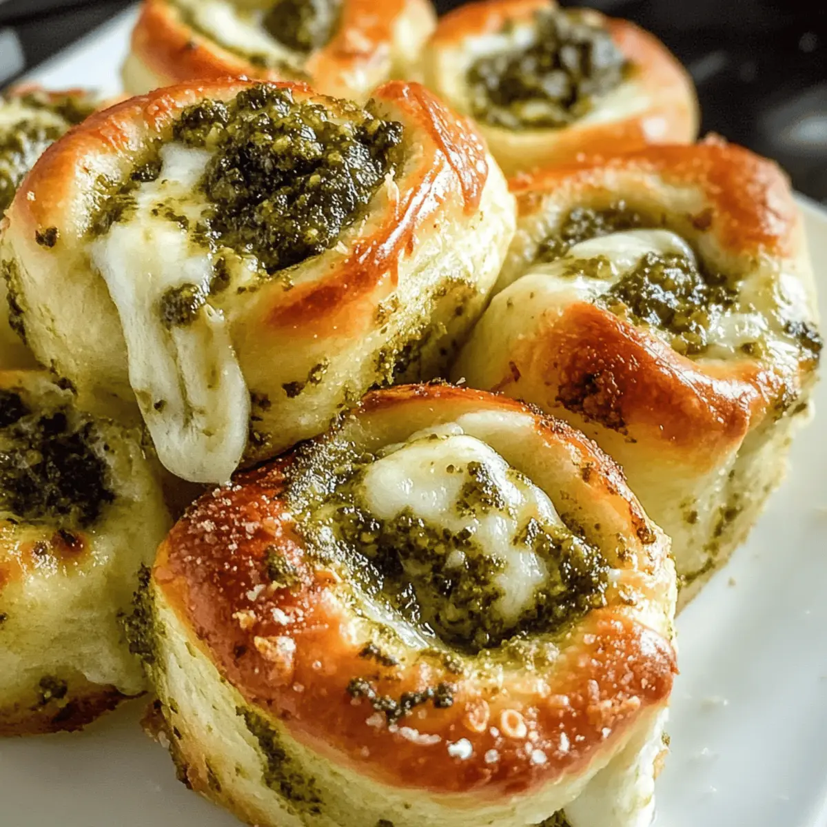 Irresistible Pizzaschnecken mit Pesto und Mozzarella Irresistible Pizzaschnecken mit Pesto und Mozzarella
