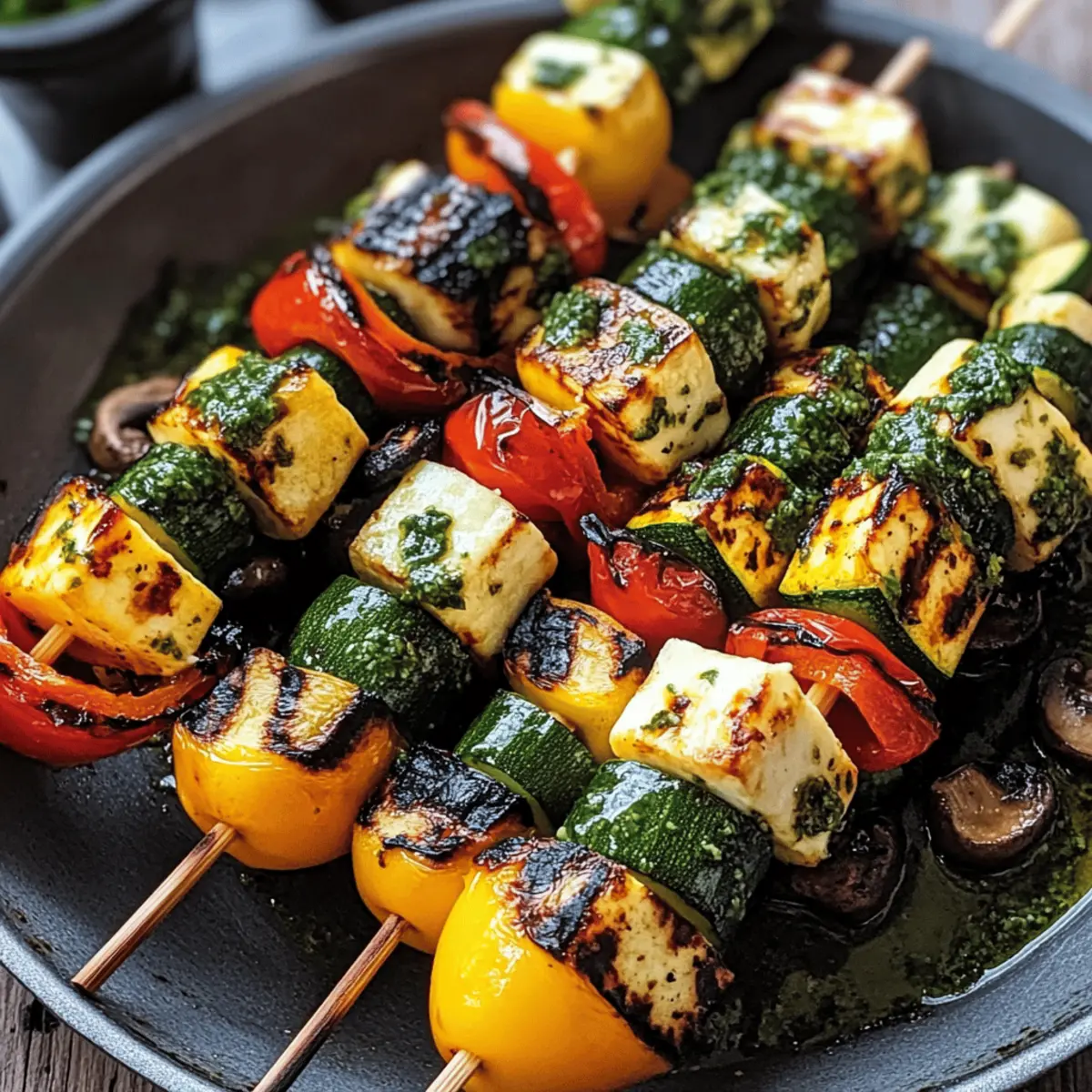 Gegrillte Gemüsespieße mit Halloumi und Chimichurri entdecken