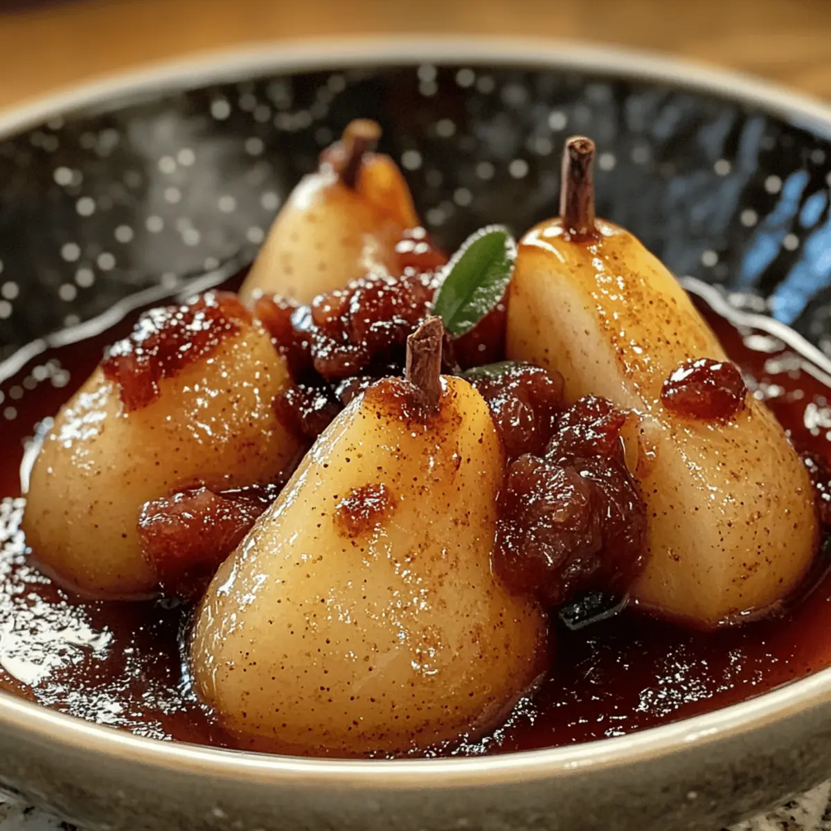 Langsam gekochte Zimt-Birnen-Delikatesse