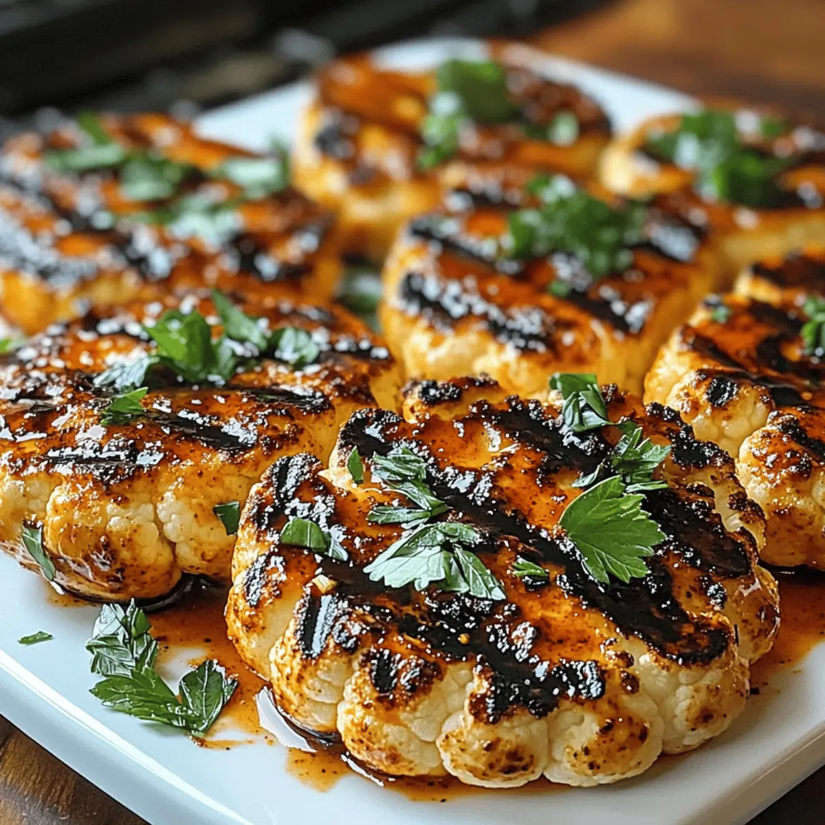 Scharfe Gegrillte Blumenkohlsteaks