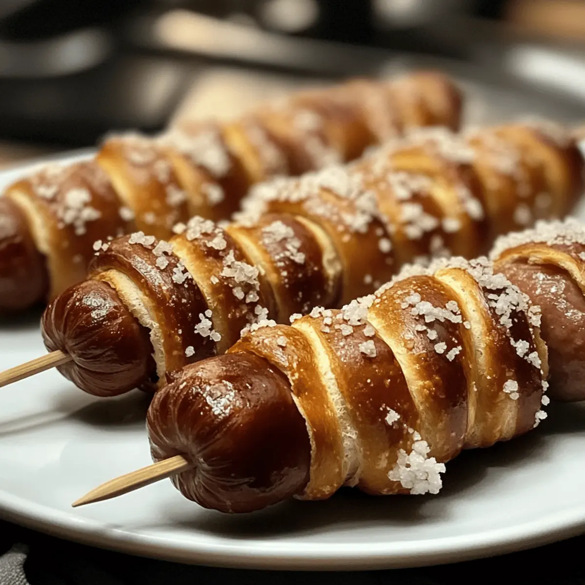 Bratwurst-Laugen-Spieße