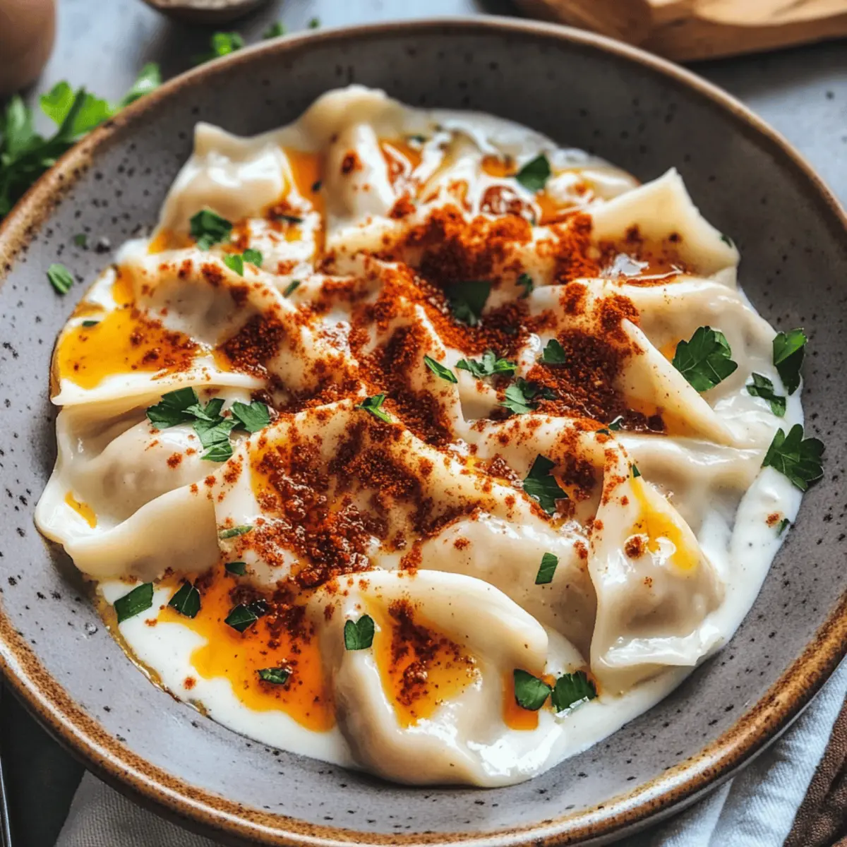 vegane Manti-Teigtaschen