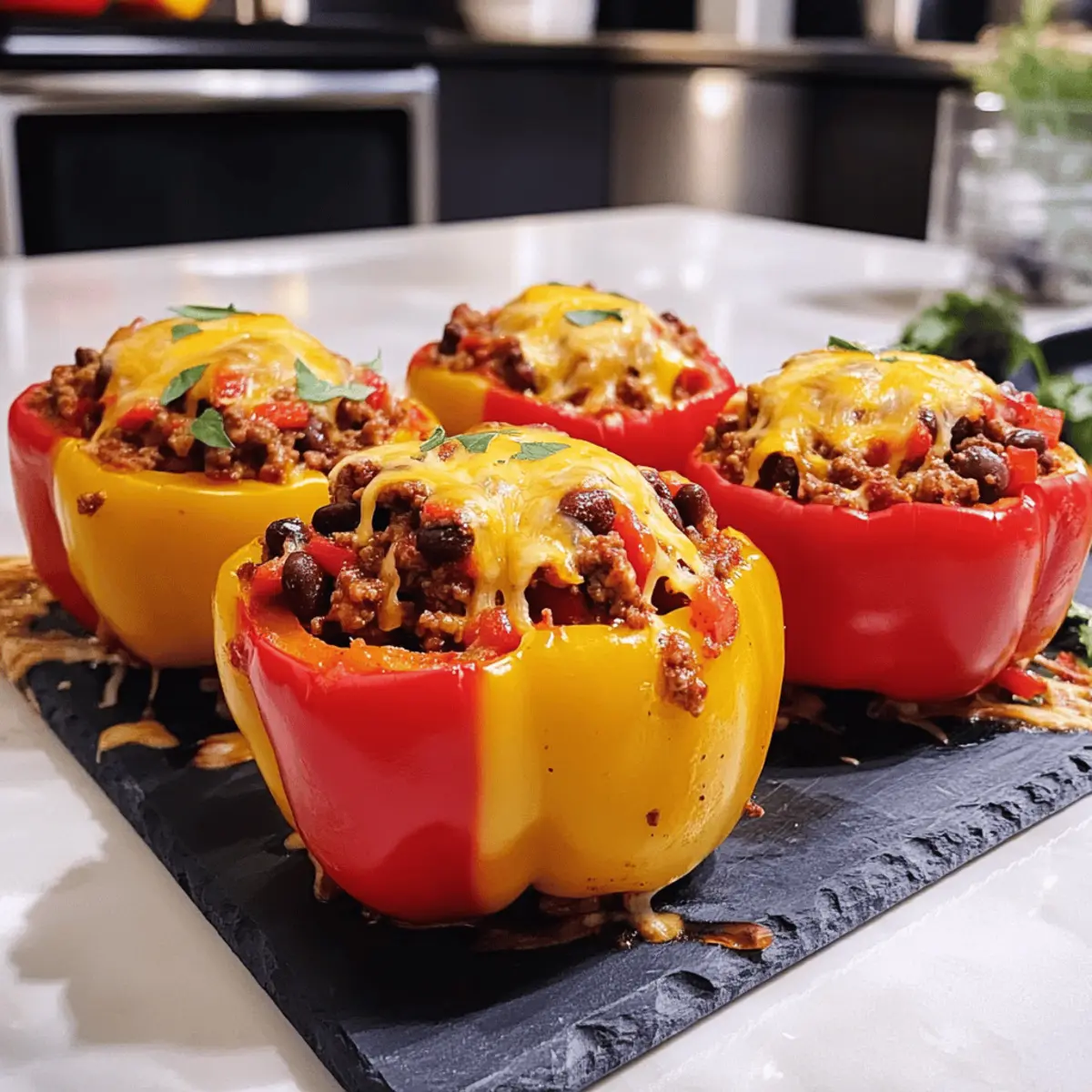 Gefüllte Halloween Paprika nach Chili con Carne