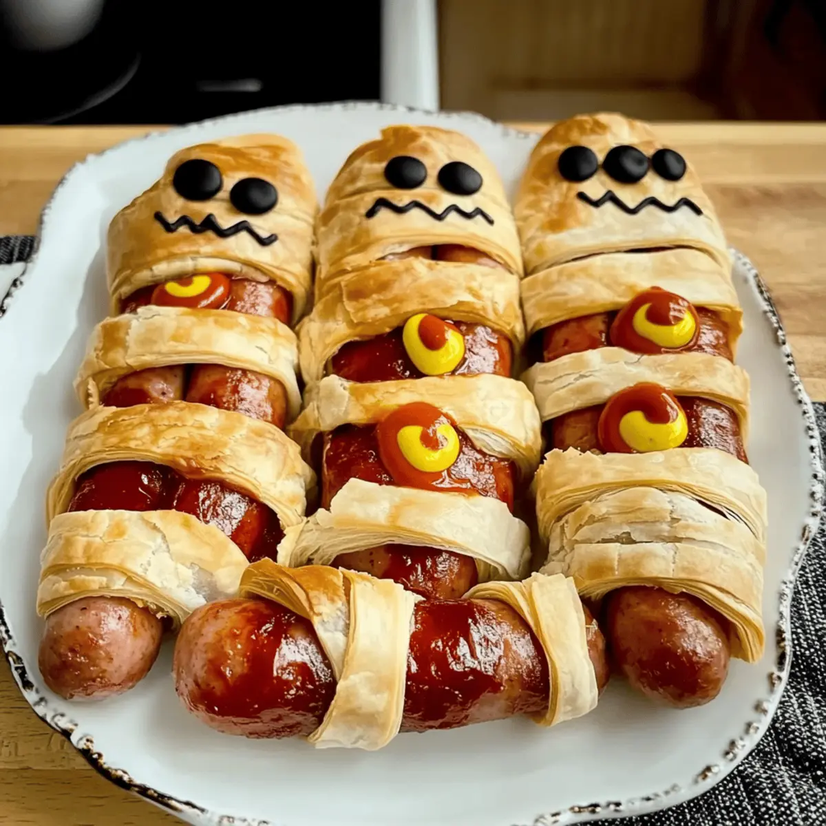 Blätterteig-Würstchen-Mumien