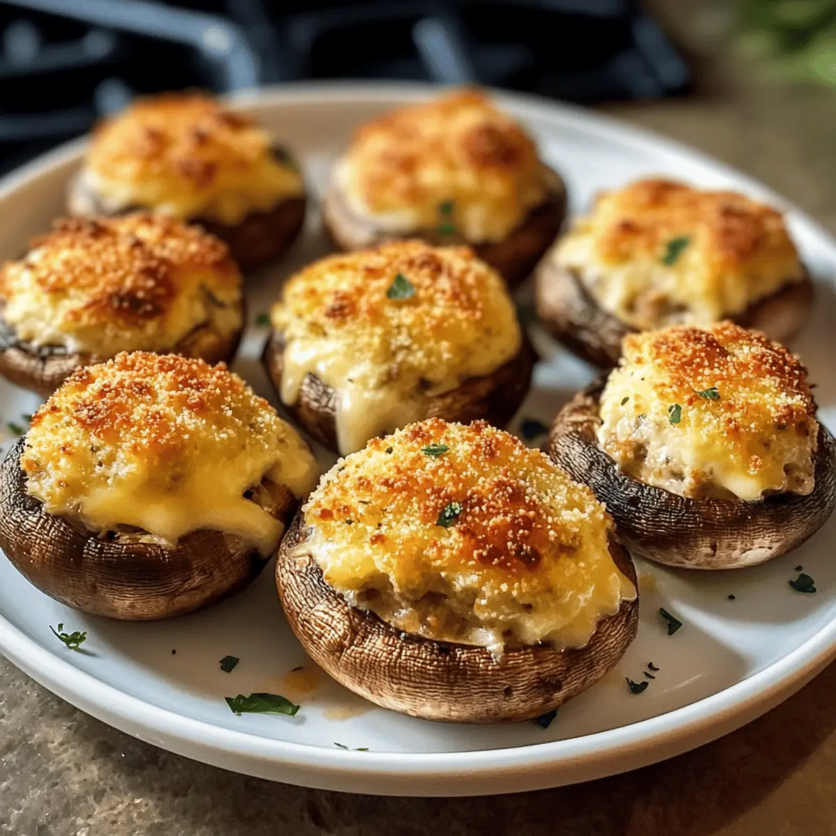 Luftfritteuse gefüllte Champignons