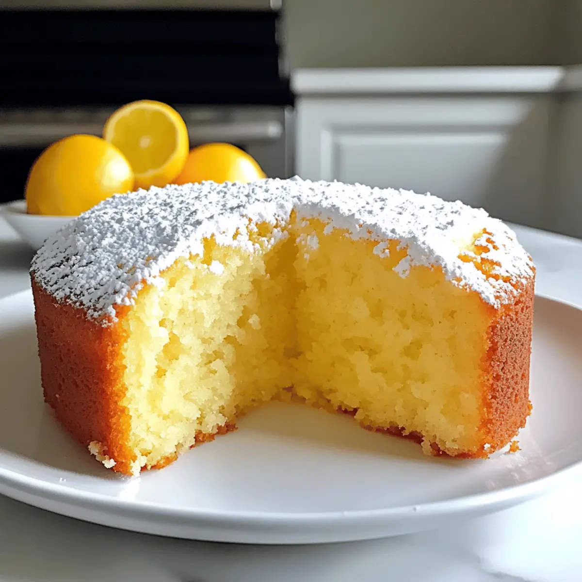 Zitronenkuchen mit Puderzucker