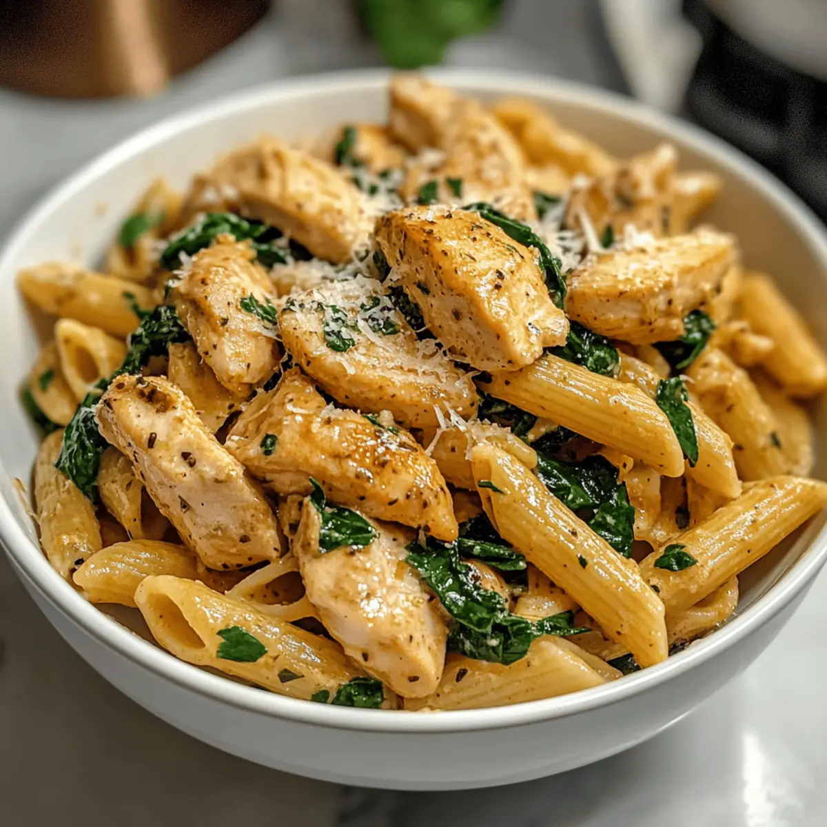 Gesunde Knoblauch Parmesan Hühnchen Pasta Rezept