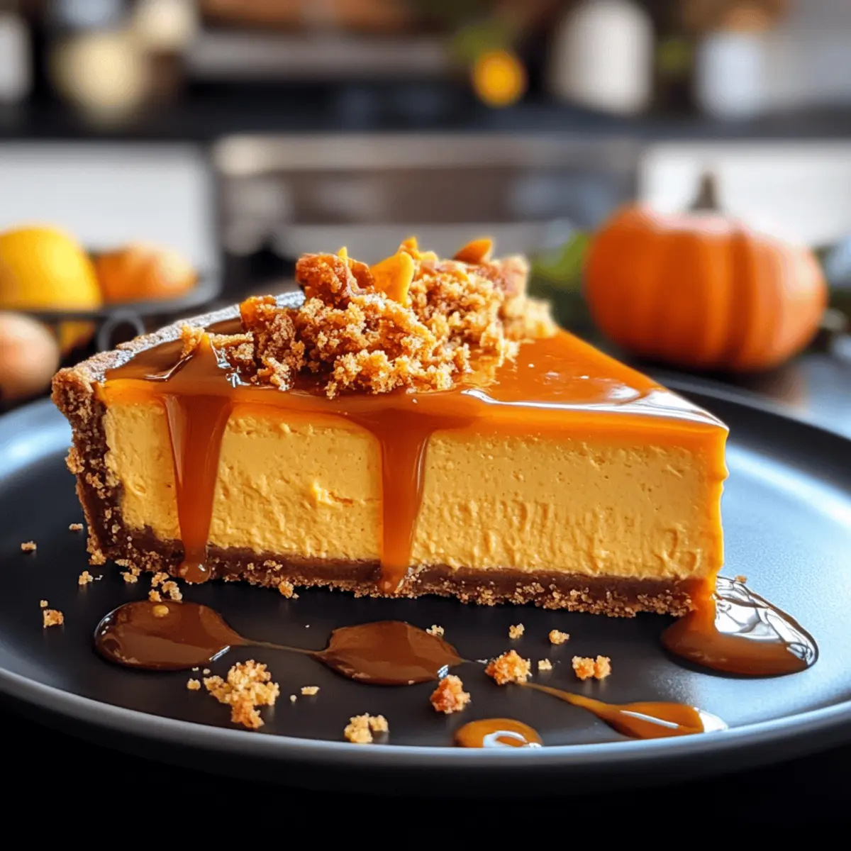 Kürbis-Cheesecake mit gesalzenem Karamell