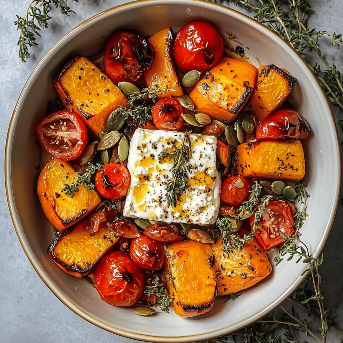 Ofenkürbis mit Feta