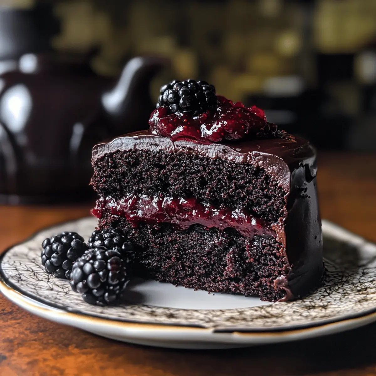 Spooky Schwarzer Samt Halloween Kuchen