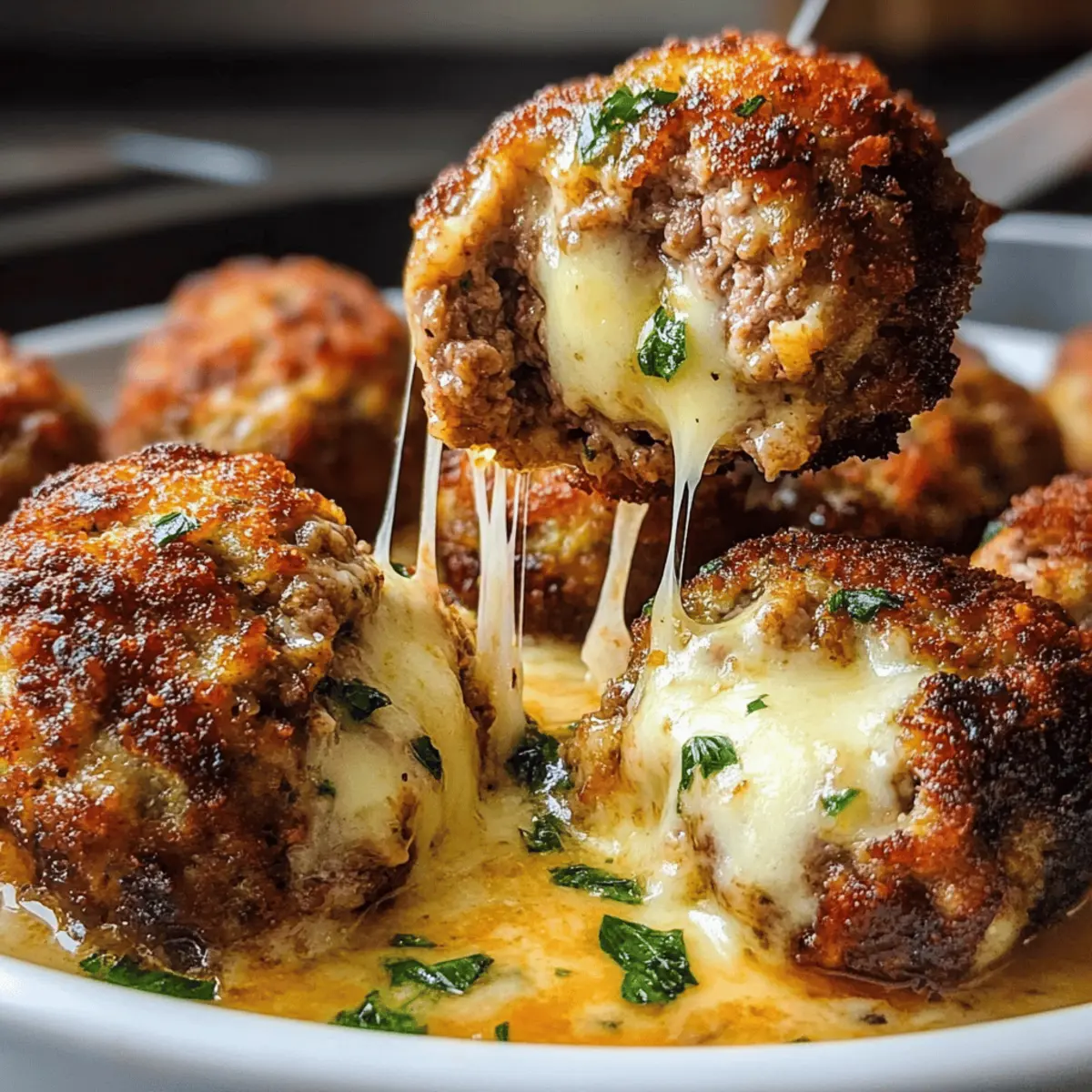 Frikadellen Käsekruste mediterran gefüllt