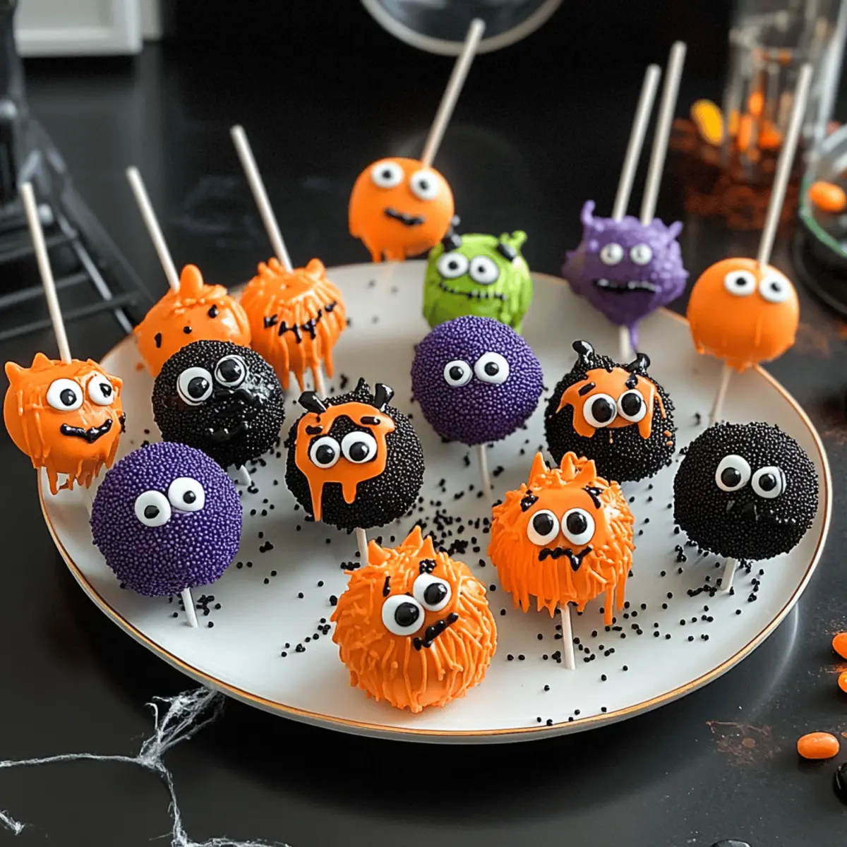 Halloween-Kuchen-Lutscher: monströs gut