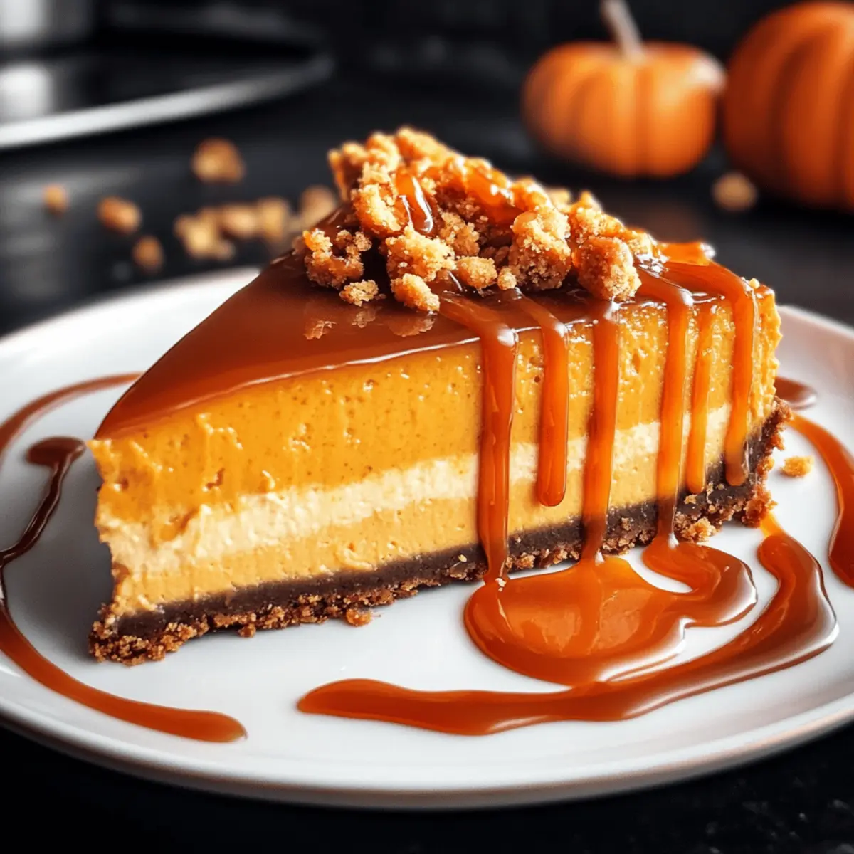 Kürbis-Cheesecake mit gesalzenem Karamell