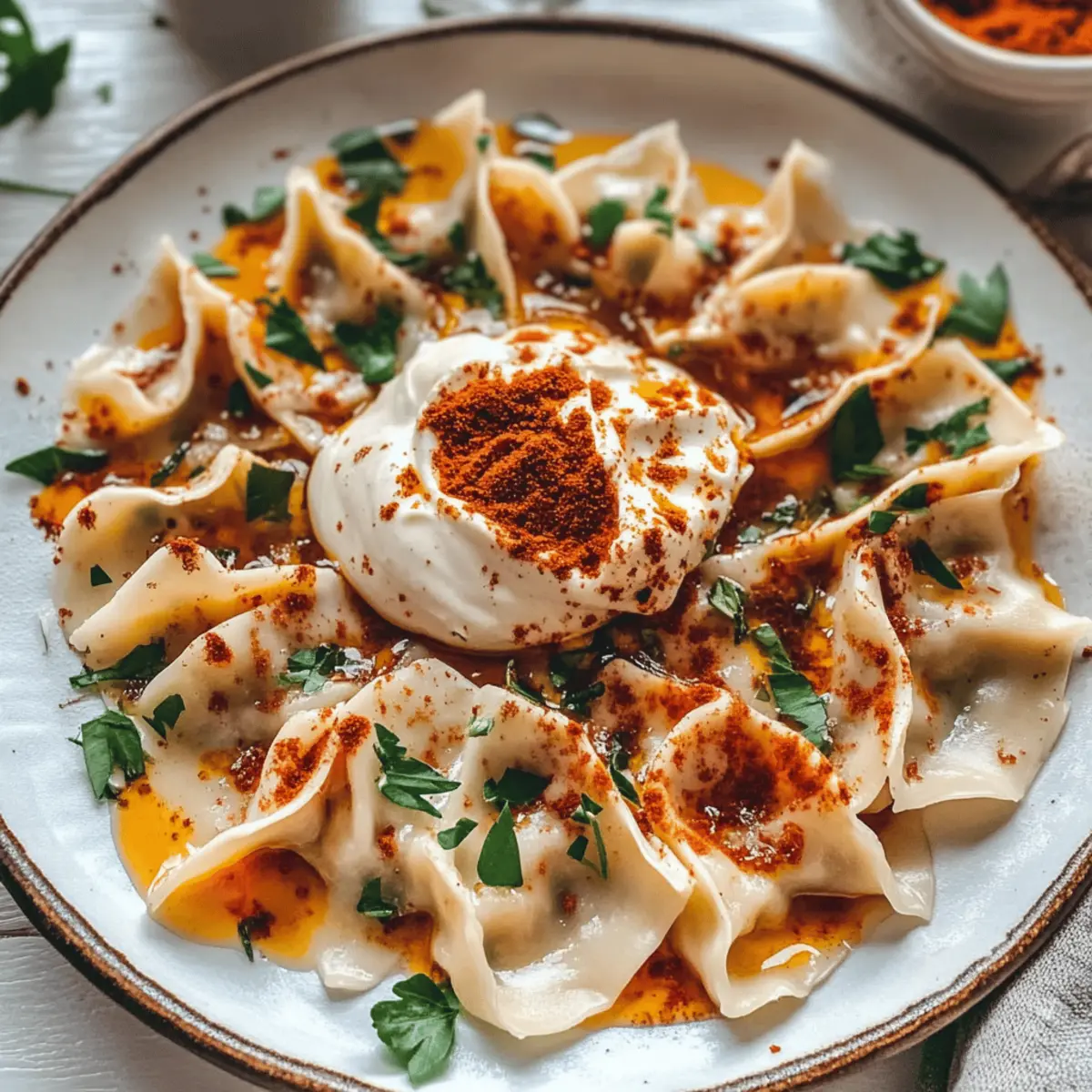 vegane Manti-Teigtaschen