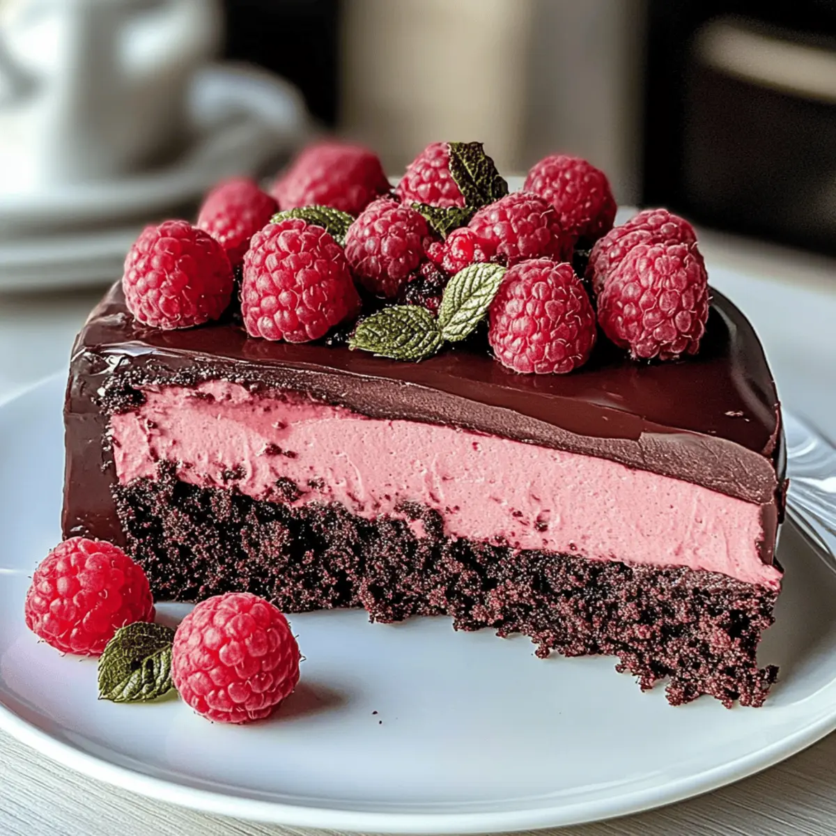 Schoko Himbeer Mousse Kuchen