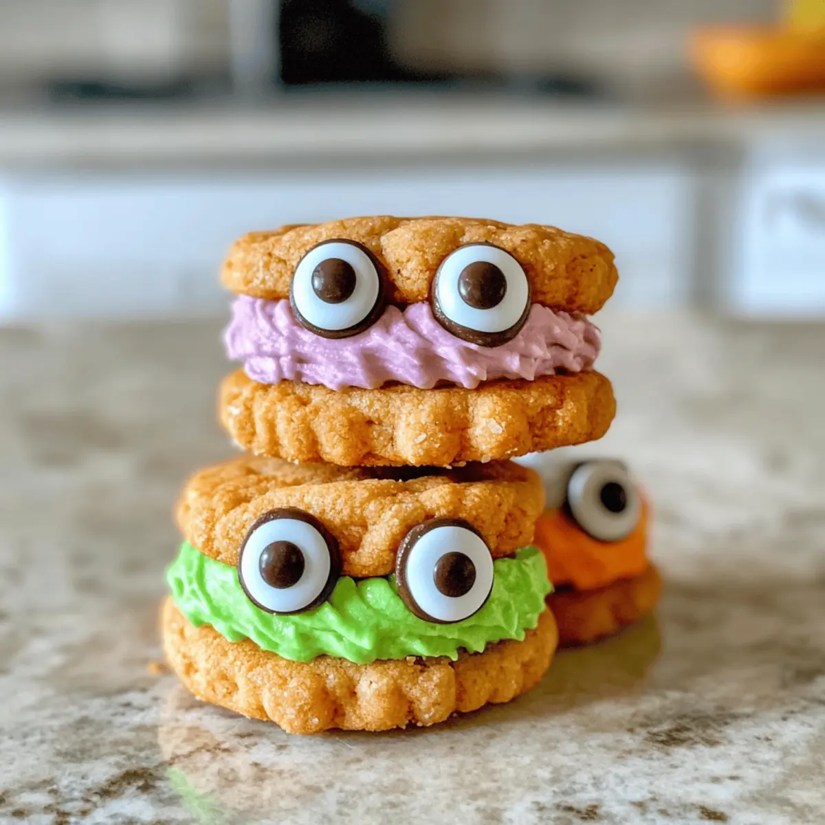 Niedliche Monster-Sandwichkekse