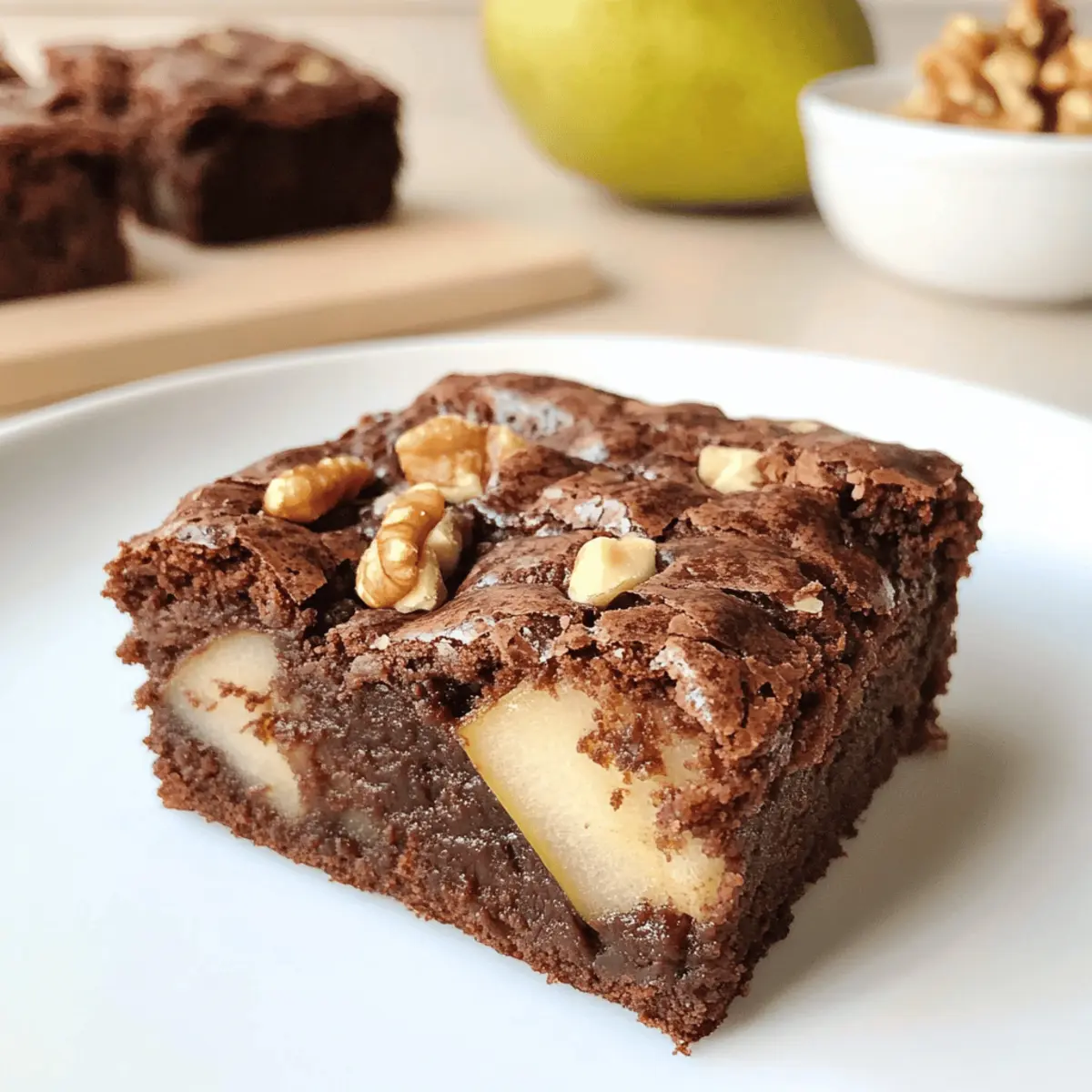 Walnussbrownies mit Birnen