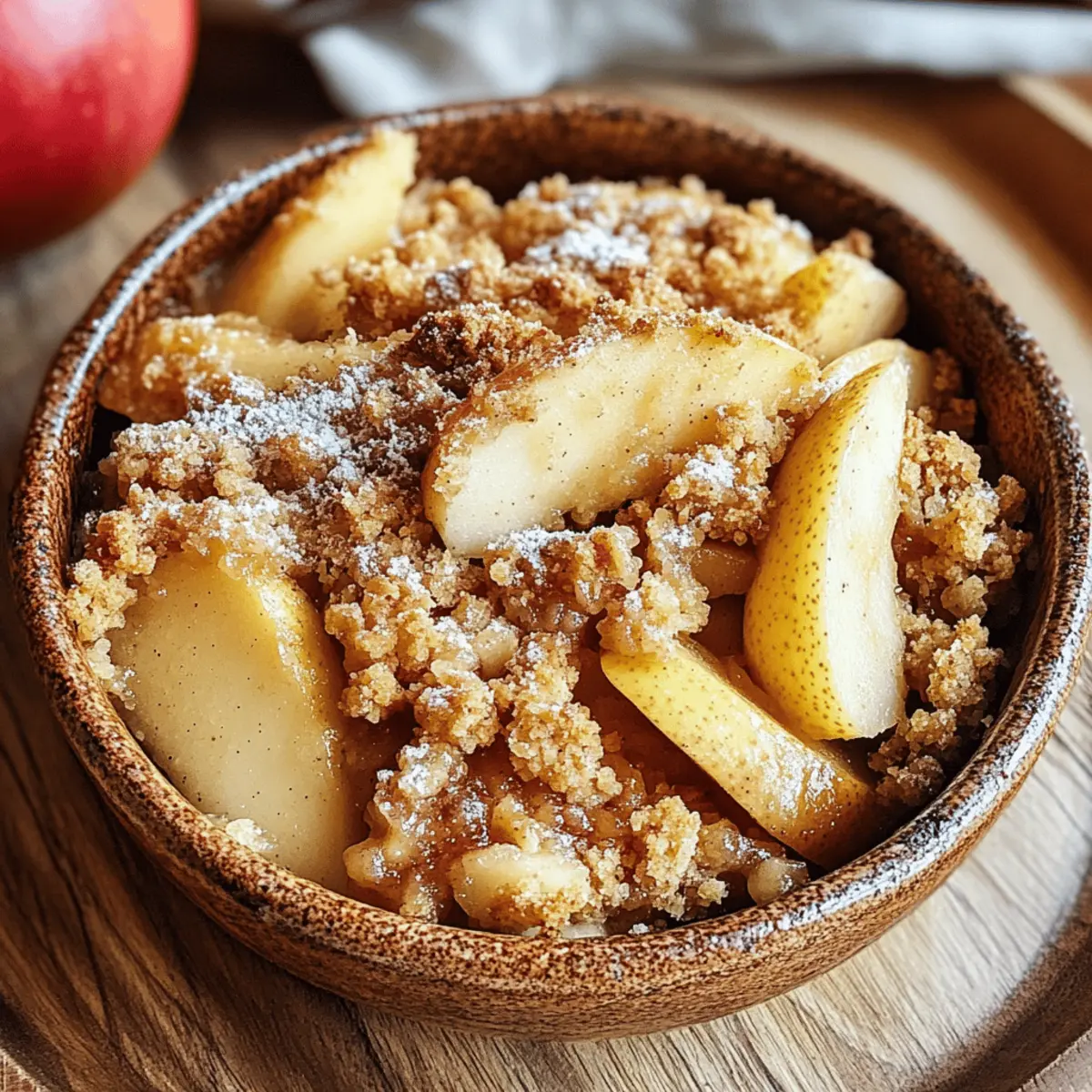 Apfel-Birnen-Crumble genießen