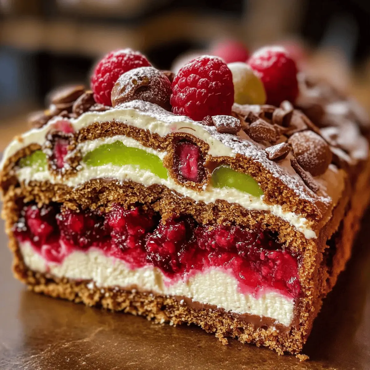 Lebkuchenbûche mit Fruchtkern