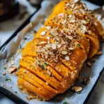 Hasselback-Butternut oder auch Ofenkürbis mit Knusperhaube