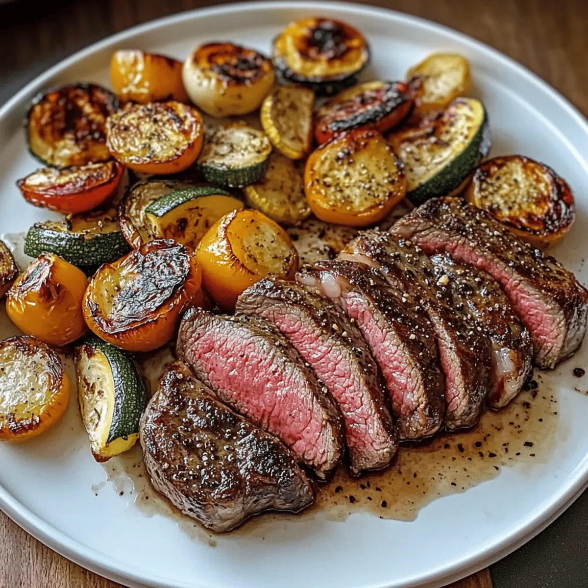 Blechsteak mit Gemüse