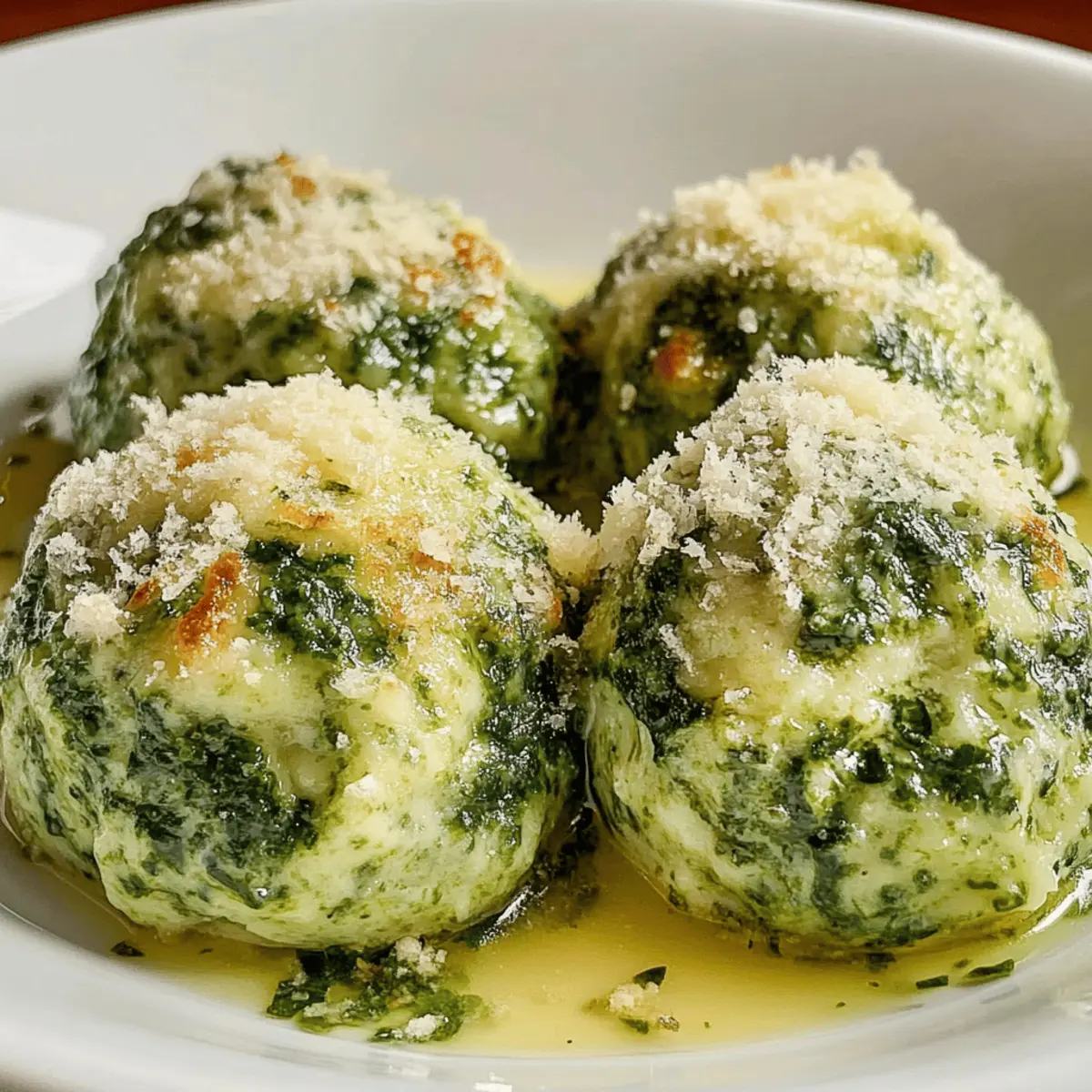 Südtiroler Spinatknödel mit Parmesan