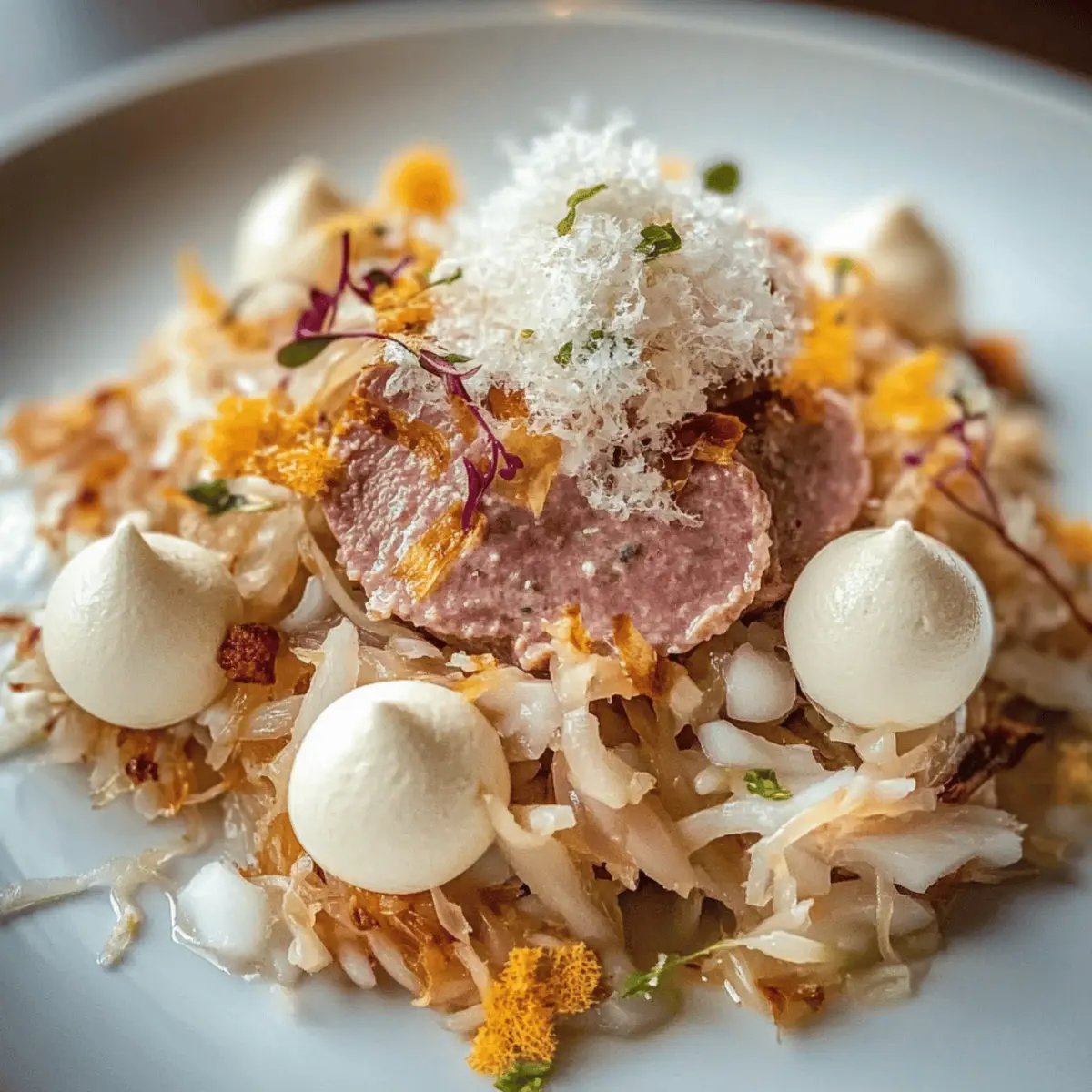 Choucroute mit Zitronengras und Baisers