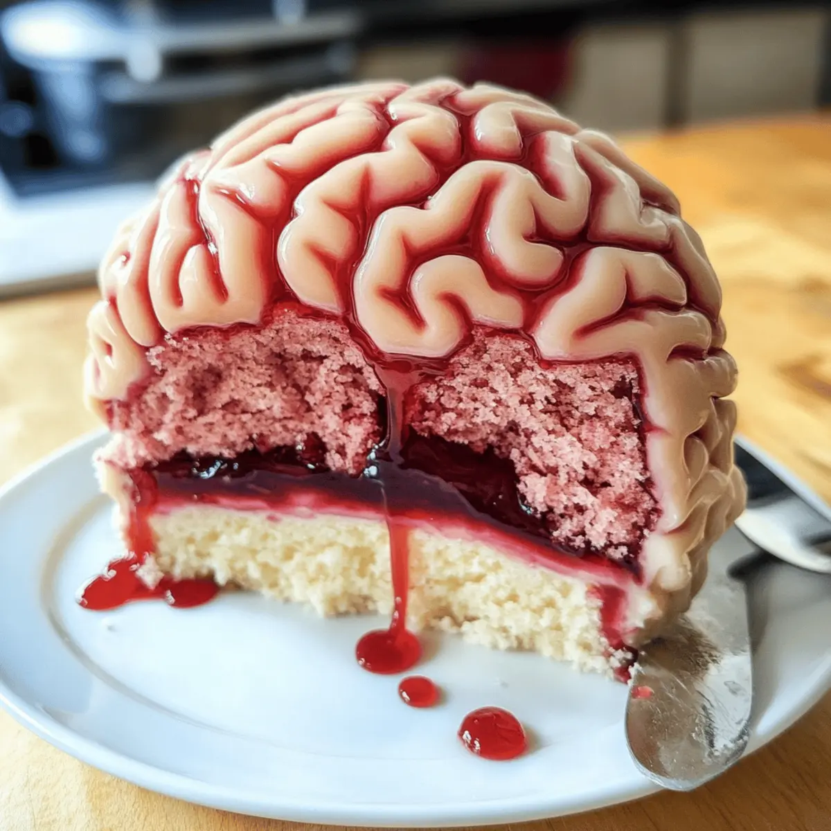 Gehirn-Kuchen für Halloween