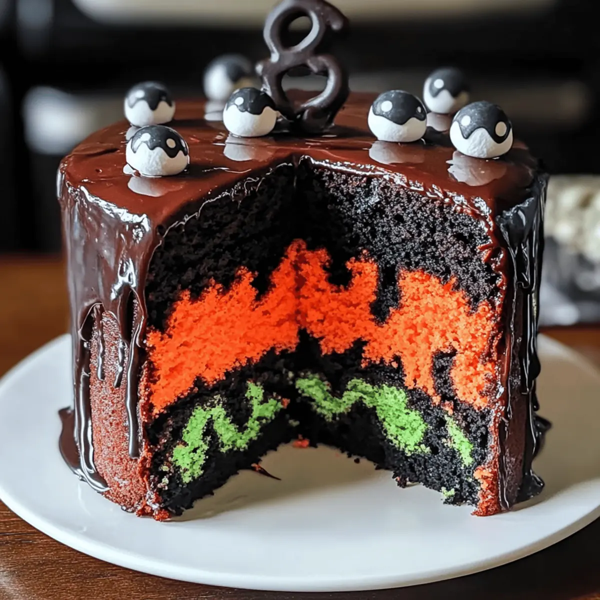 Gruseliger Halloween-Marmorkuchen