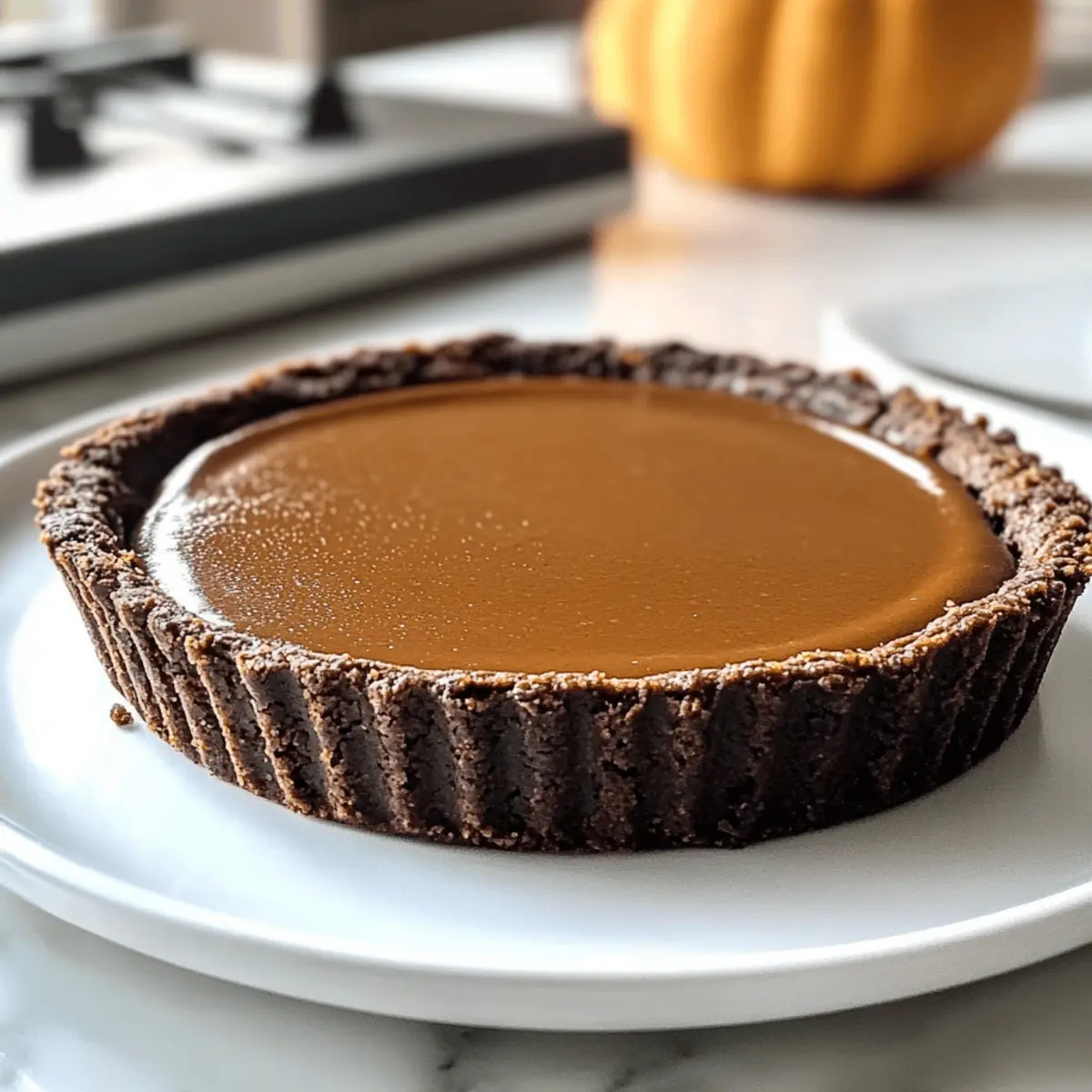 Einfacher Kürbiskuchen mit dunkler Schokolade