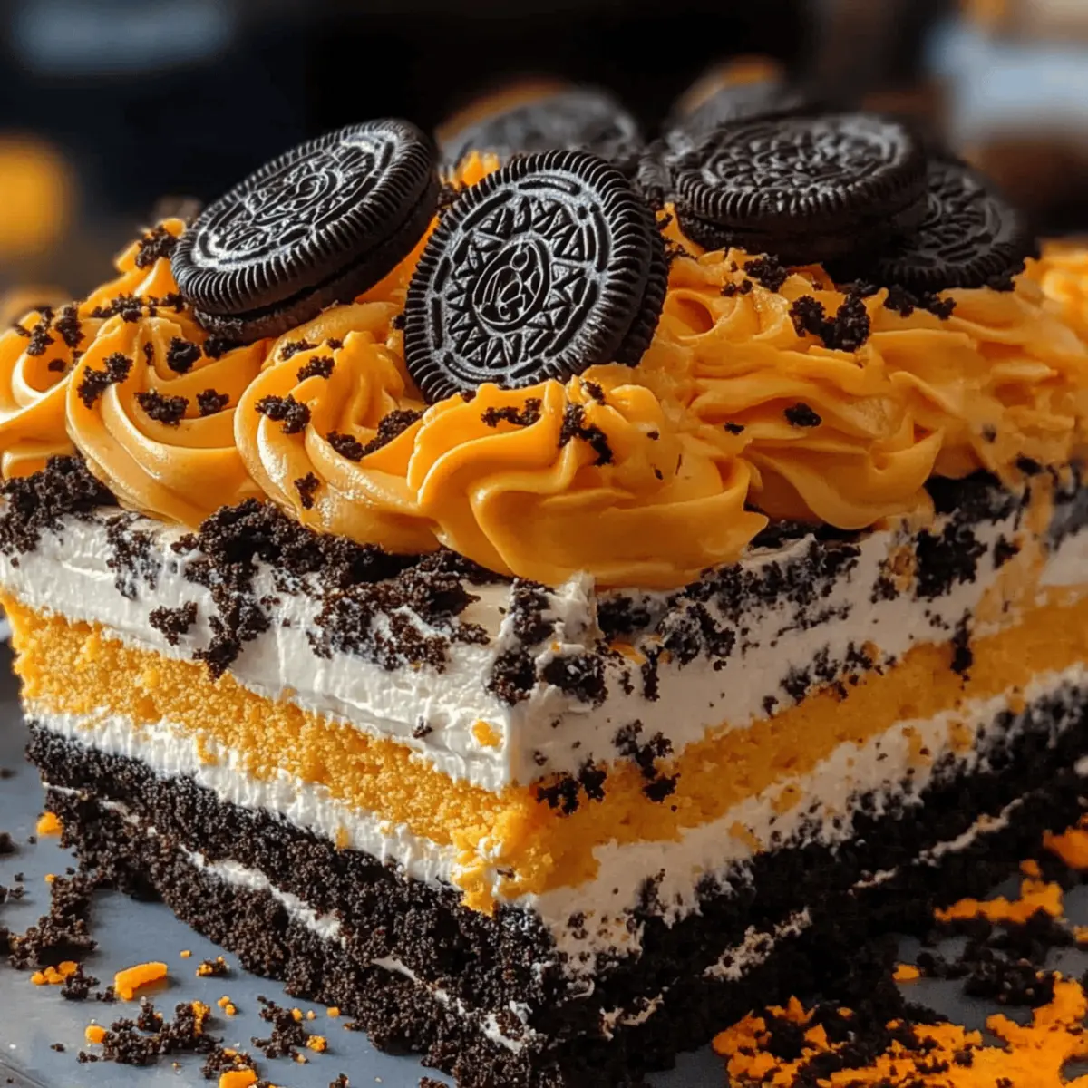 Halloween Oreo Dessert Schichten