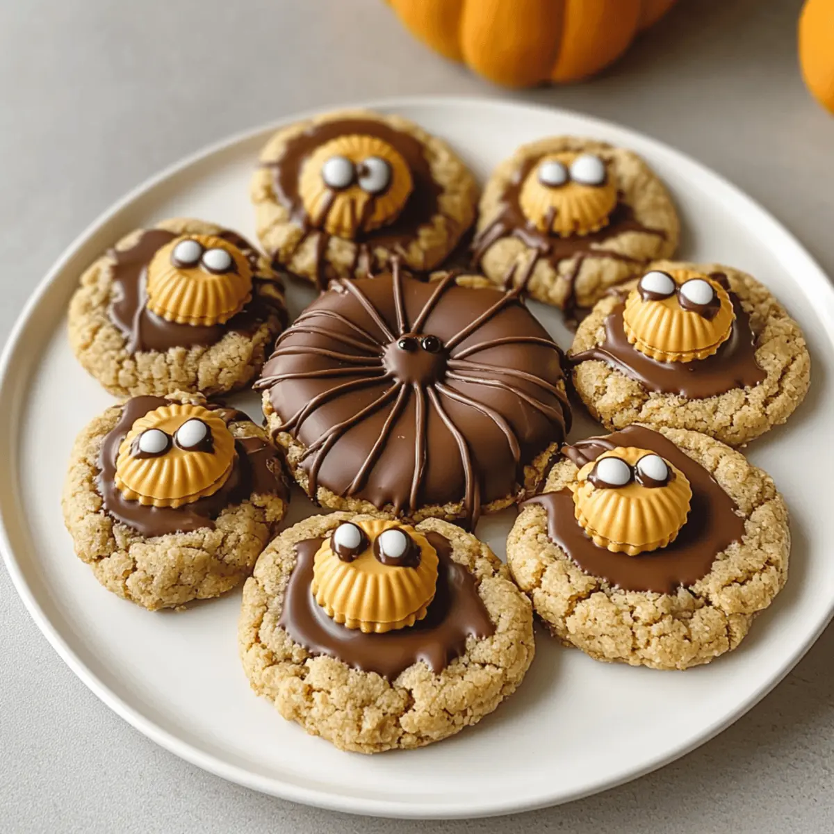 Erdnussbutter-Spinnen-Halloween-Kekse
