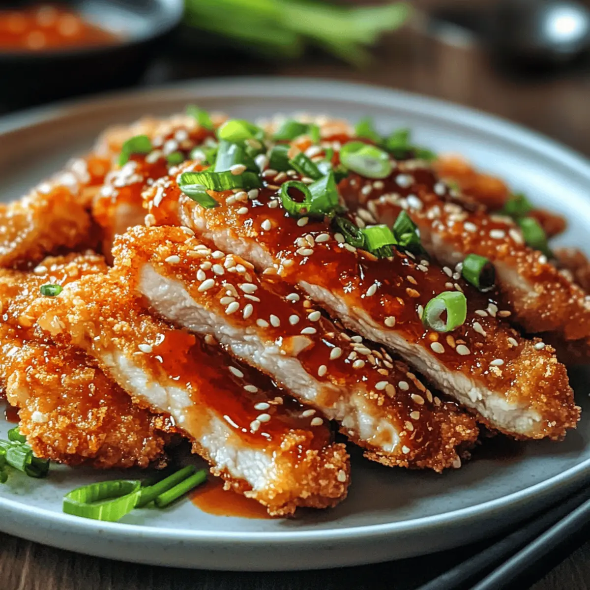 Scharfes Koreanisches Hähnchen Katsu