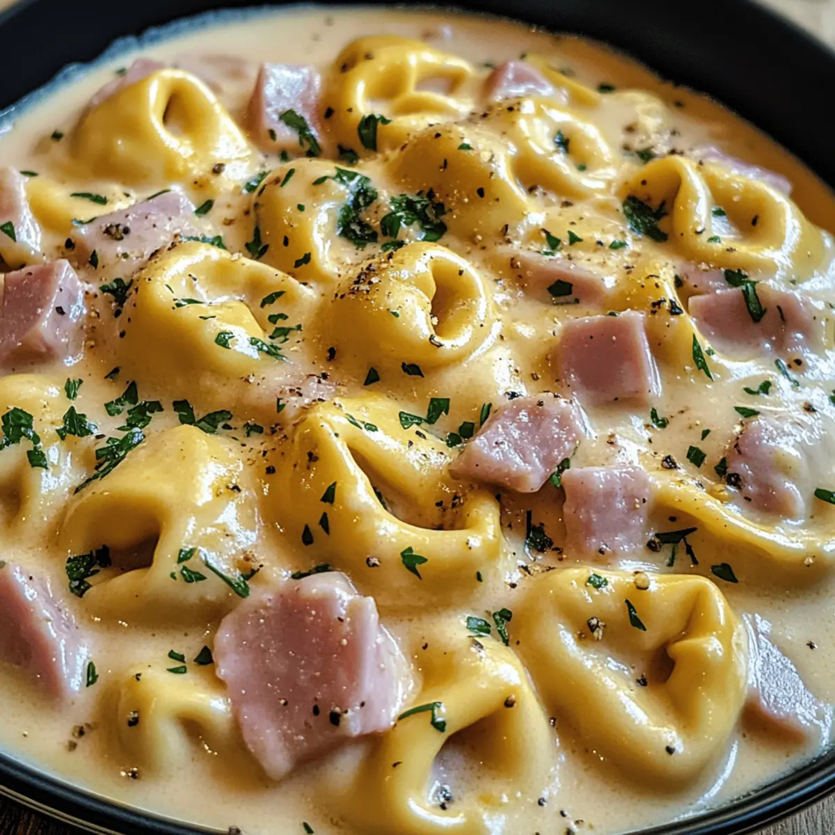 Cremige Tortellini mit Schinken-Käse-Soße