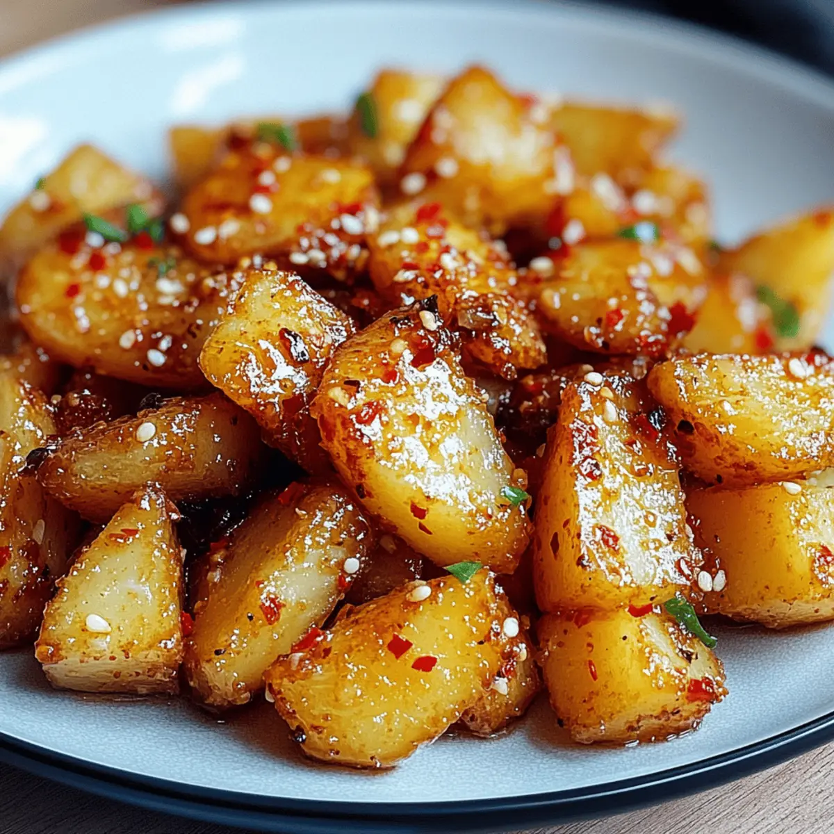 Knusprige Honig-Chili-Kartoffeln