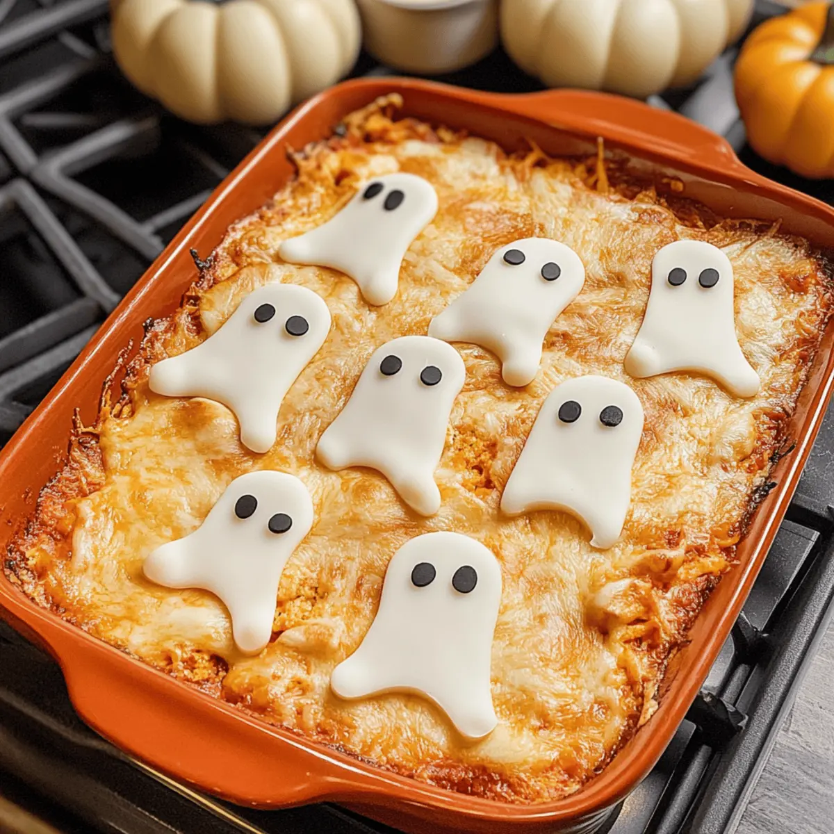 Halloween Buffalo Chicken Dip (Boo-ffalo Dip)