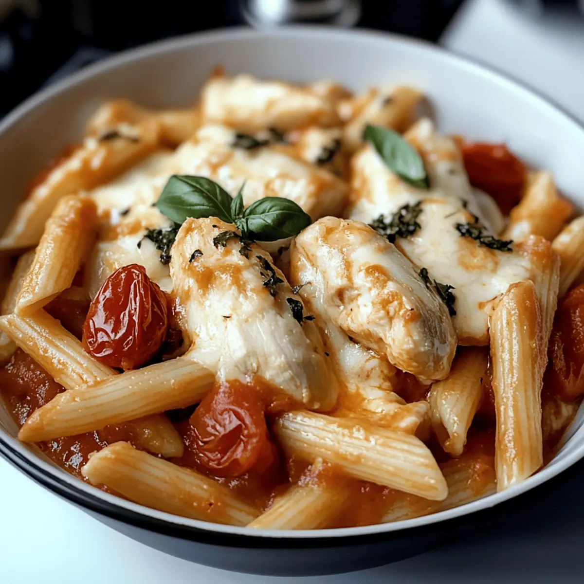 Hühnchen Mozzarella Pasta