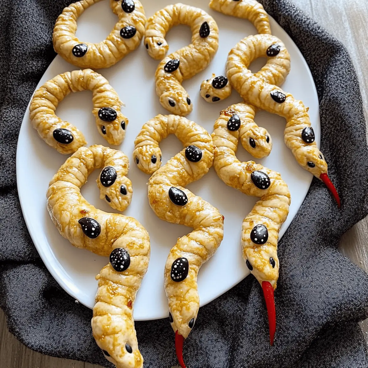 Pizza-Schlangen für Halloween