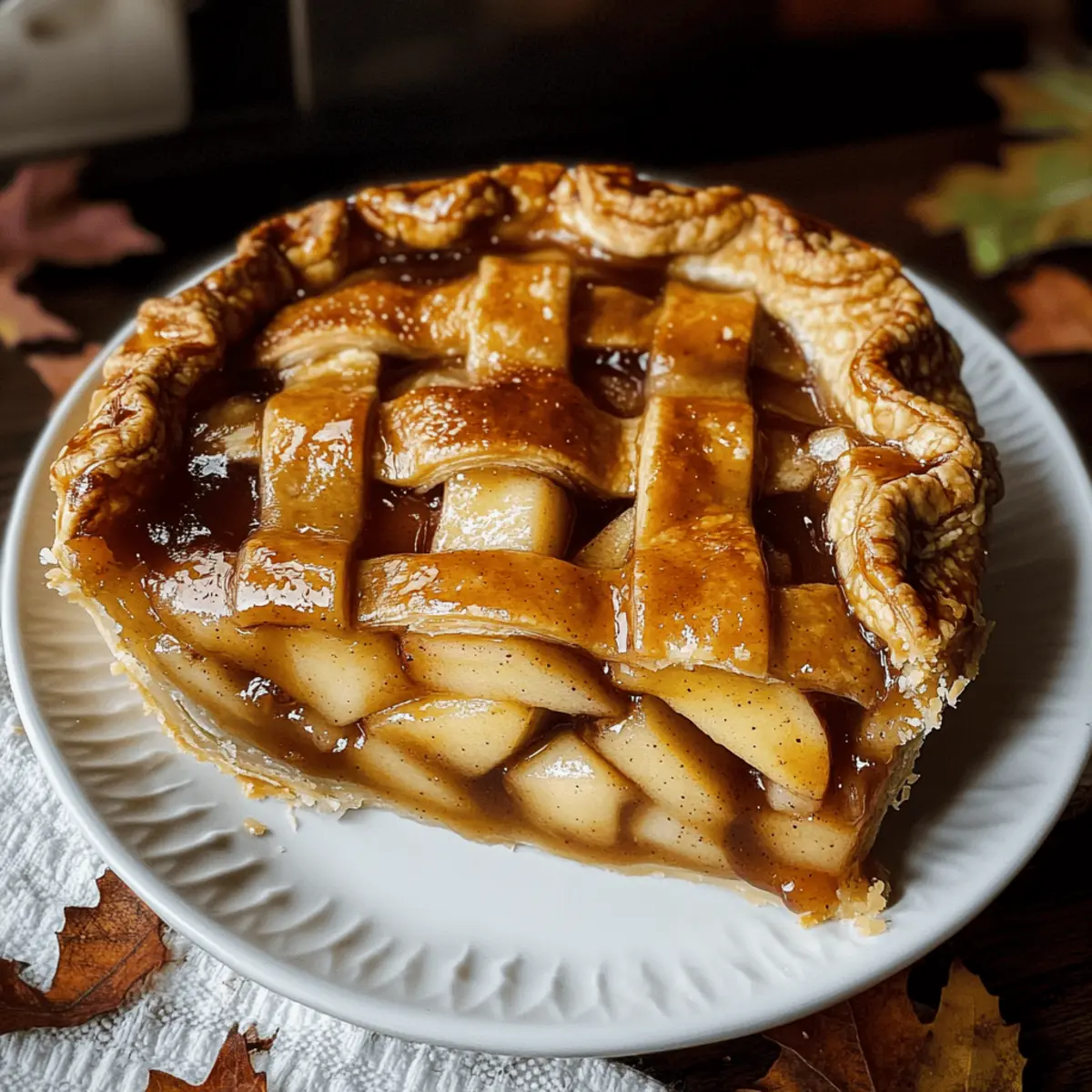 Toffee-Äpfelkuchen mit Vanillesauce