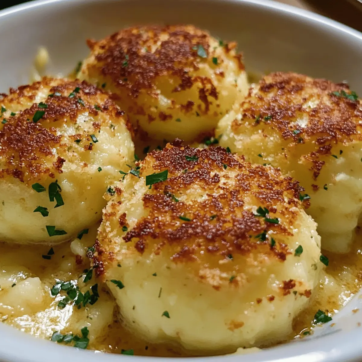 Kartoffelklöße mit Knoblauchbutter Parmesan
