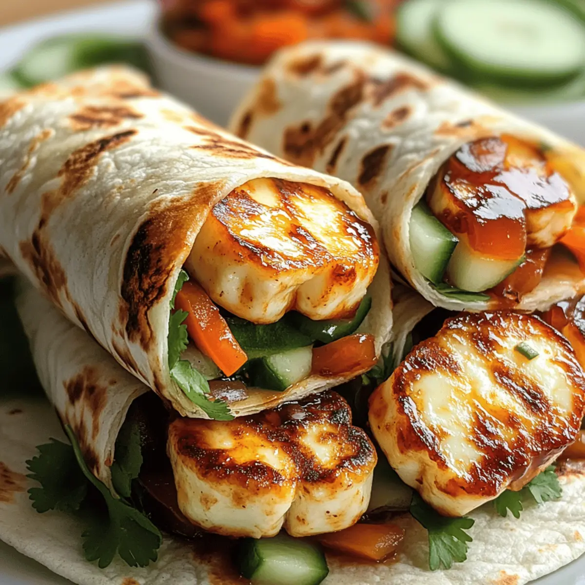 Süße Chili Halloumi Wraps