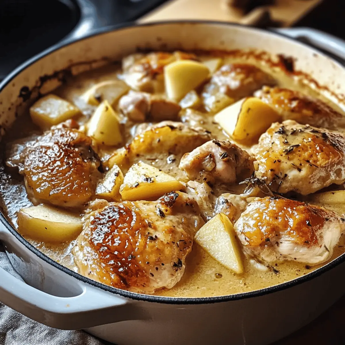 Französisches Apfelwein-Huhn