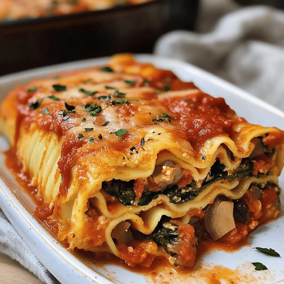 Vegane Lasagne Rollen