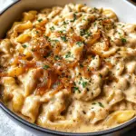 Ein-Topf Französische Zwiebel Pasta